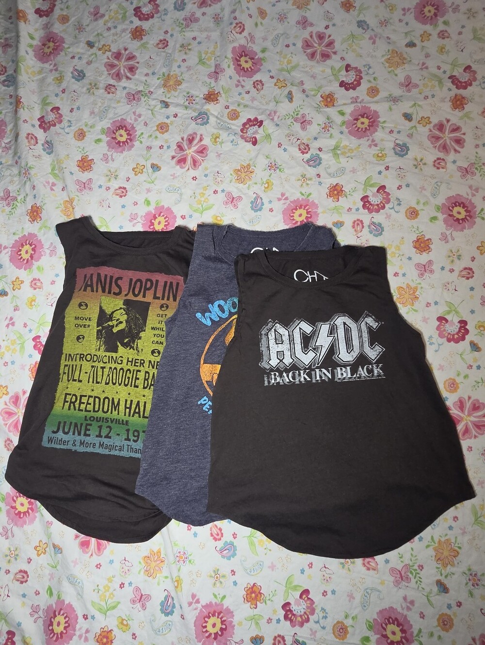 Chaser Kids Vintage Band Tank Lot AC/DC Janis Joplin Woodstock